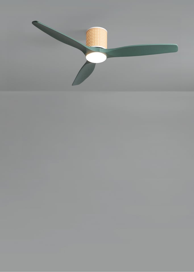 WIND CALM CUSTOM RATTAN - Deckenventilator 40W leise Ø132 cm mit LED-Licht in Körper und Lampe, Galeriebild 5