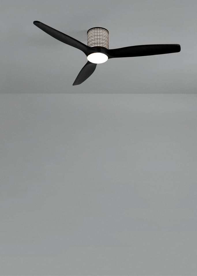 WIND CALM CUSTOM RATTAN - Deckenventilator 40W leise Ø132 cm mit LED-Licht in Körper und Lampe, Galeriebild 5