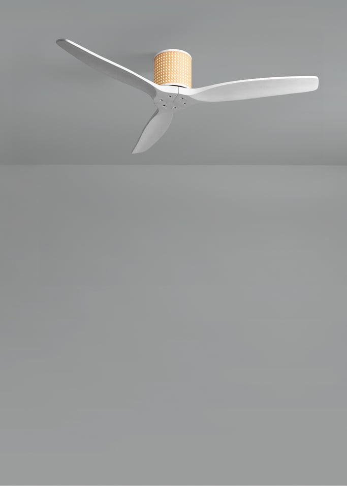 WIND CALM CUSTOM RATTAN - Deckenventilator 40W leise Ø132 cm mit LED-Licht in Körper und Lampe, Galeriebild 2