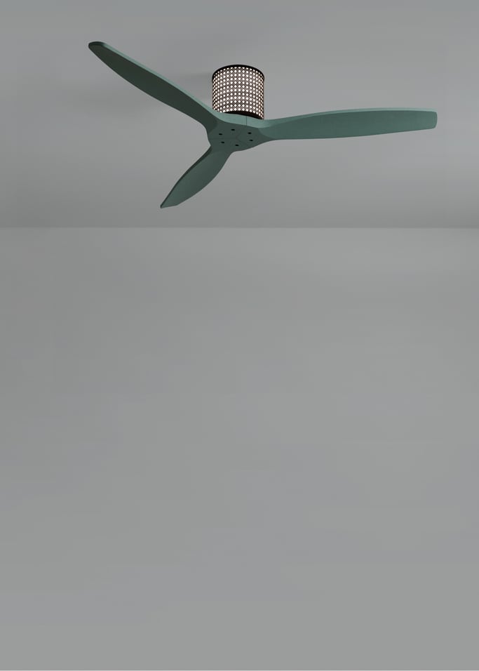 WIND CALM CUSTOM RATTAN - Deckenventilator 40W leise Ø132 cm mit LED-Licht in Körper und Lampe, Galeriebild 4