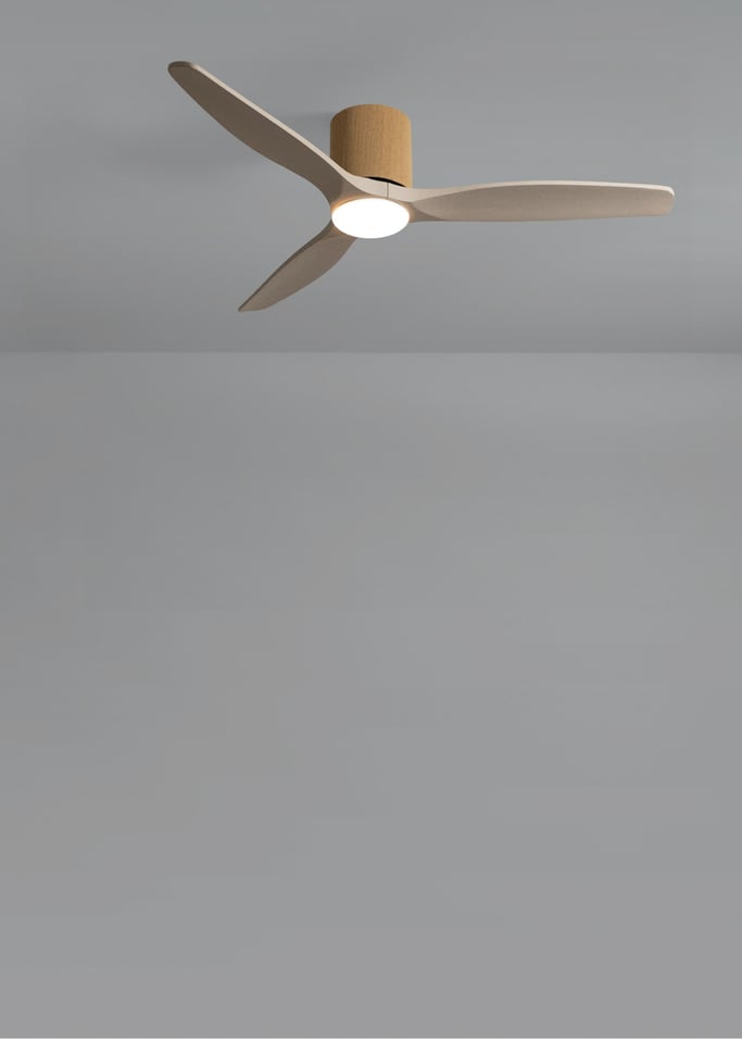 WIND CALM CUSTOM WOVEN - Leiser Deckenventilator 40W Ø132 cm aus 100 % Holz mit LED-Licht, Galeriebild 3