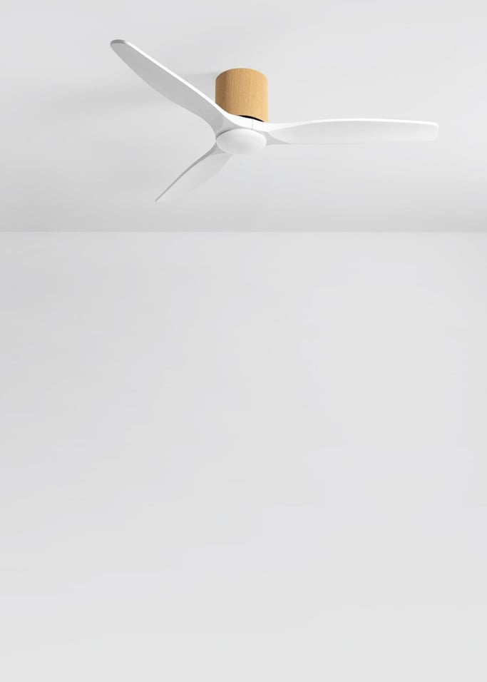 WIND CALM CUSTOM WOVEN - Leiser Deckenventilator 40W Ø132 cm aus 100 % Holz mit LED-Licht, Galeriebild 2