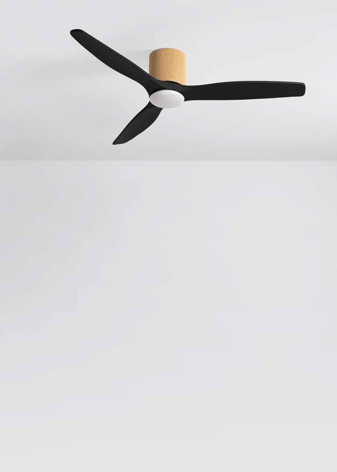 WIND CALM CUSTOM WOVEN - Leiser Deckenventilator 40W Ø132 cm aus 100 % Holz mit LED-Licht, Galeriebild 2