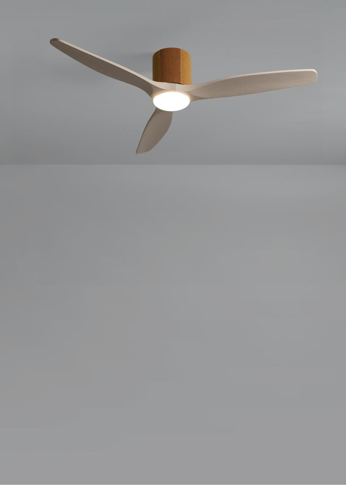 WIND CALM CUSTOM WOVEN - Leiser Deckenventilator 40W Ø132 cm aus 100 % Holz mit LED-Licht, Galeriebild 4