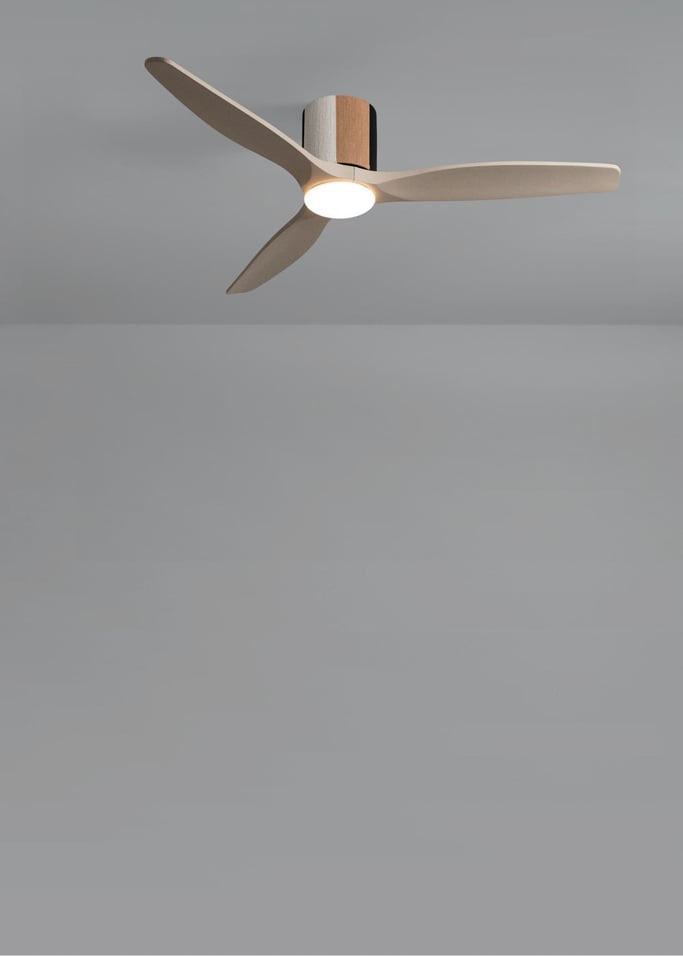 WIND CALM CUSTOM WOVEN - Leiser Deckenventilator 40W Ø132 cm aus 100 % Holz mit LED-Licht, Galeriebild 3