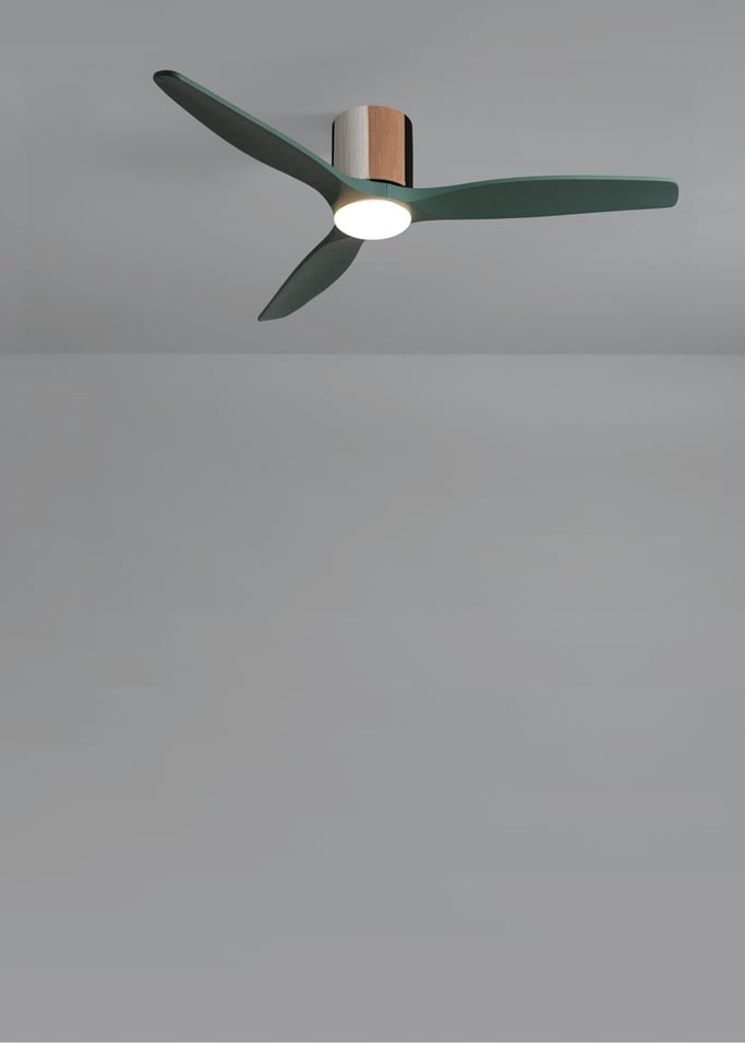 WIND CALM CUSTOM WOVEN - Leiser Deckenventilator 40W Ø132 cm aus 100 % Holz mit LED-Licht, Galeriebild 4