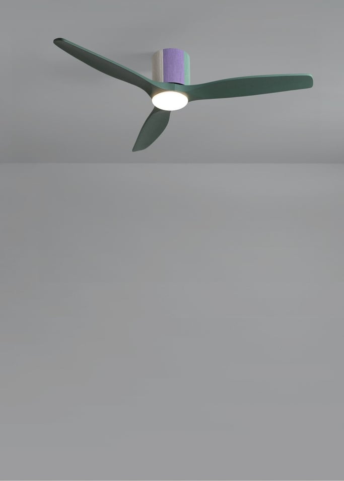 WIND CALM CUSTOM WOVEN - Leiser Deckenventilator 40W Ø132 cm aus 100 % Holz mit LED-Licht, Galeriebild 4