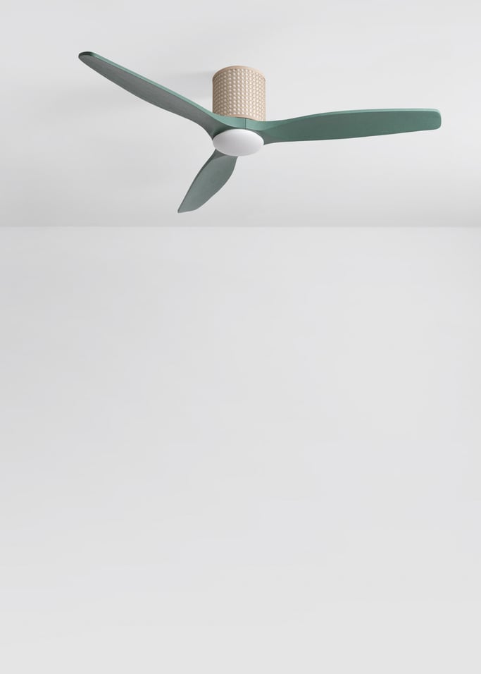 WIND CALM CUSTOM RATTAN - Deckenventilator 40W leise Ø132 cm mit LED-Licht in Körper und Lampe, Galeriebild 2