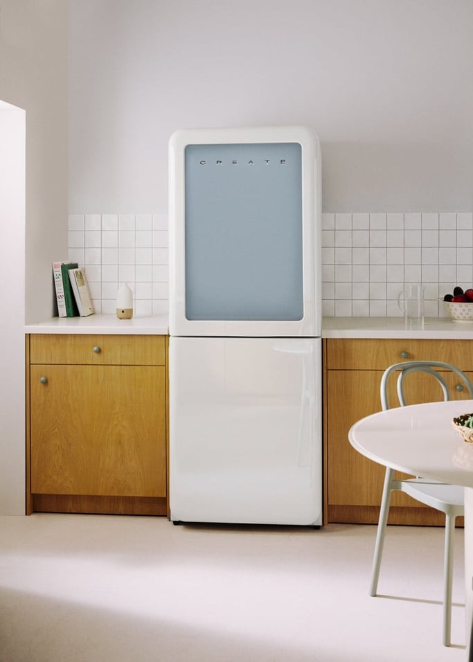 FRIDGE RETRO KNOCK KNOCK 401L - Klopfen Sie an die Tür, um hineinzusehen, ohne den Kühlschrank zu öffnen, Galeriebild 3