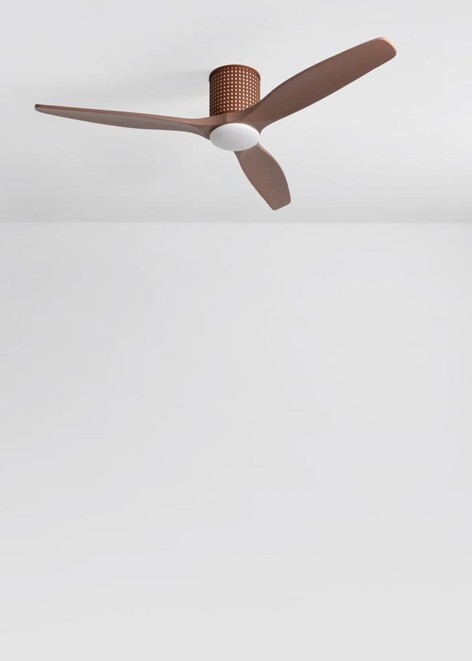 WIND CALM CUSTOM RATTAN - Deckenventilator 40W leise Ø132 cm mit LED-Licht in Körper und Lampe, Galeriebild 3