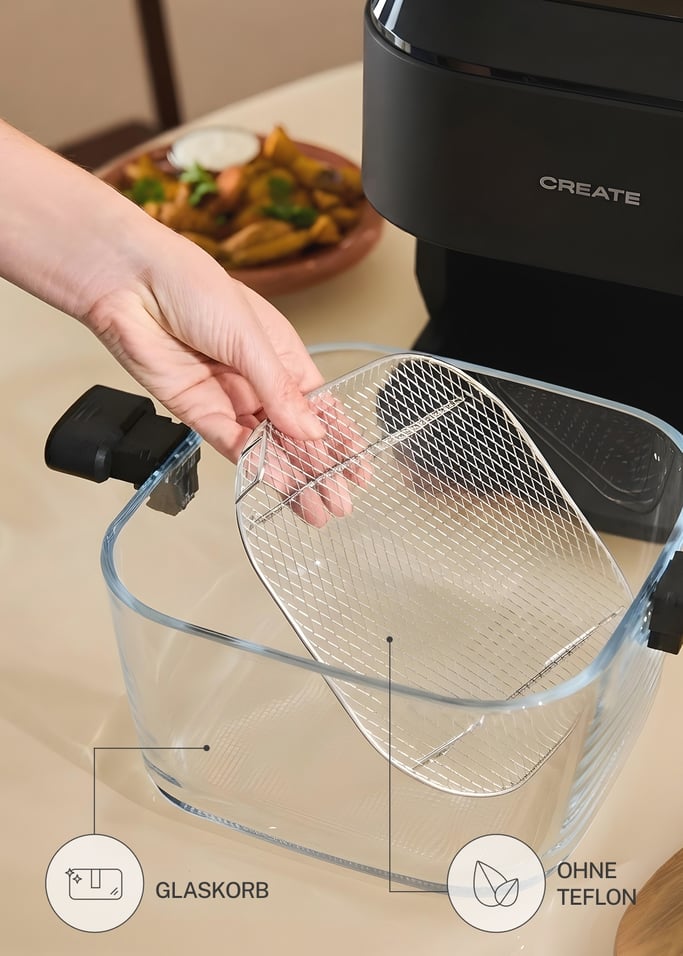 AIR FRYER STUDIO CRYSTAL LARGE - 6-Liter-Heißluftfritteuse aus Glas mit Sprühfunktion, Galeriebild 2