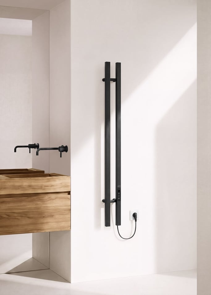 WARM TOWEL TUBE FLAT - Elektrischer Handtuchwärmer mit Doppelstange, 80 W, Galeriebild 2