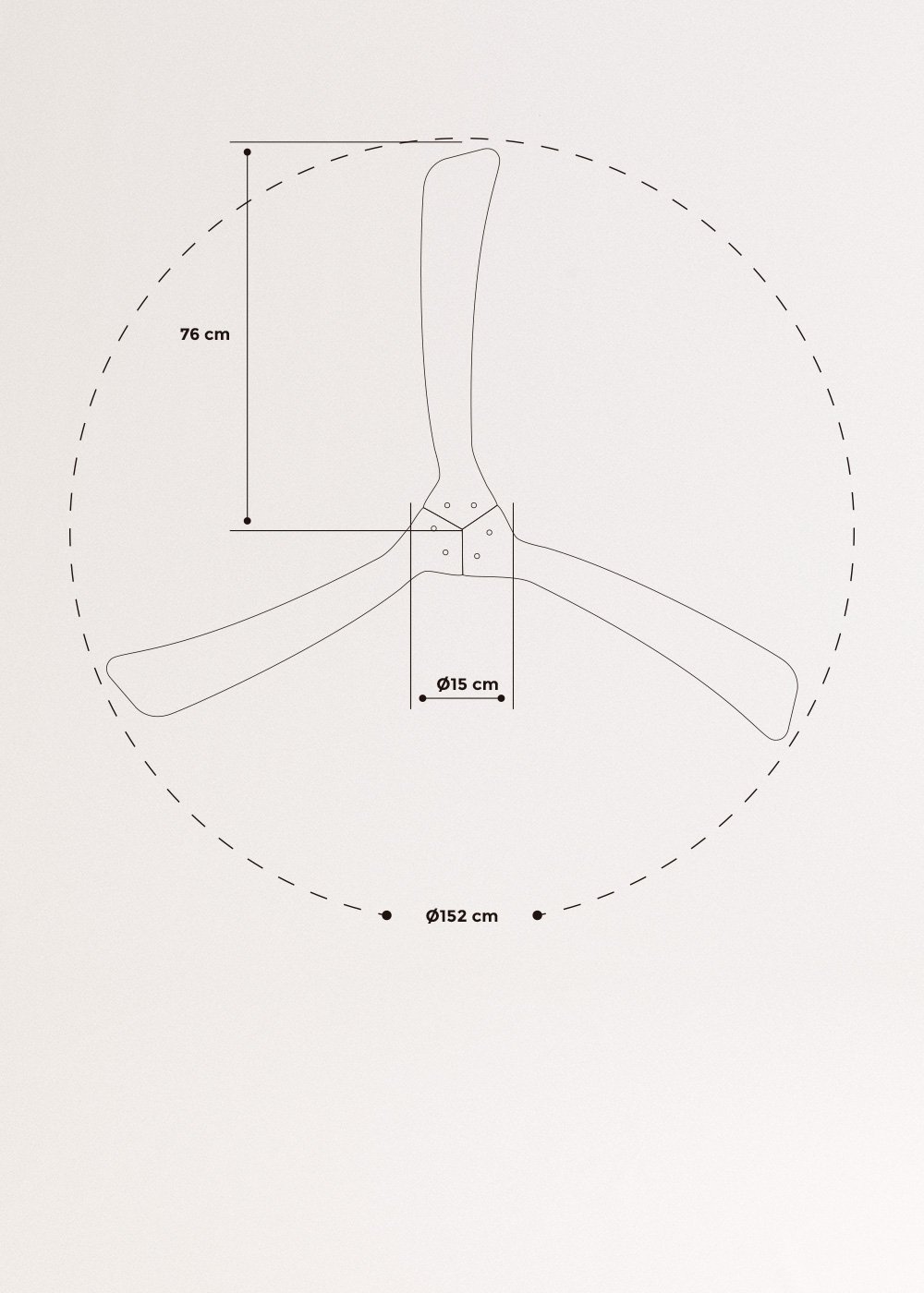 WIND LARGE - Ventilador de techo 40W silencioso XL Ø152 cm - Create