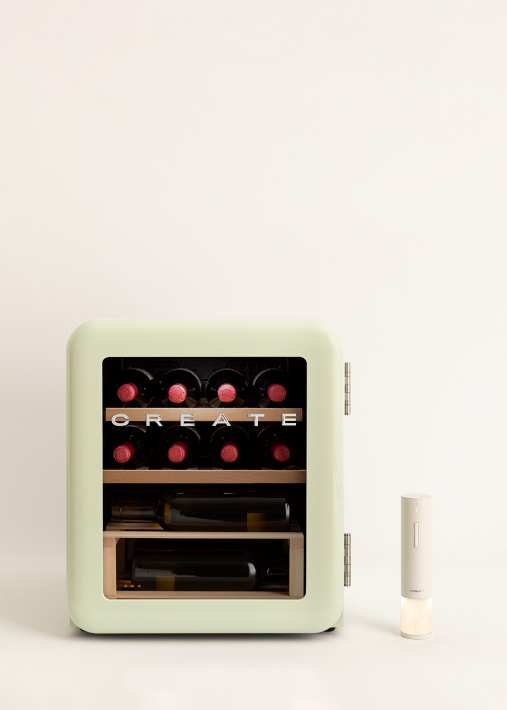 PACK WINECOOLER RETRO M Vinoteca eléctrica de 12 botellas + WINE OPENER Sacacorchos Descorchador Eléctrico