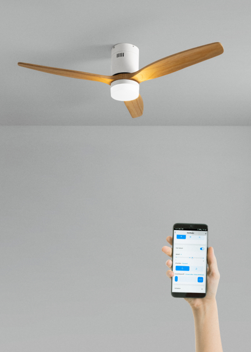 WIND CALM - Ventilador de techo 40W silencioso Ø132 cm 100% madera