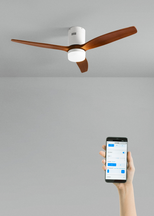 WIND CALM - Ventilador de techo 40W silencioso Ø132 cm 100% madera