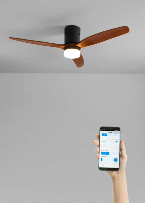 WIND CALM - Ventilador de techo 40W silencioso Ø132 cm 100% madera