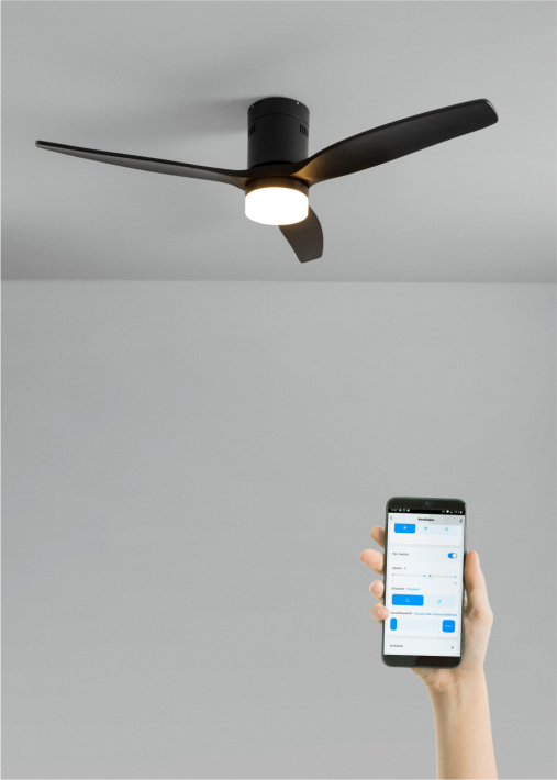 WIND CALM - Ventilador de techo 40W silencioso Ø132 cm 100% madera