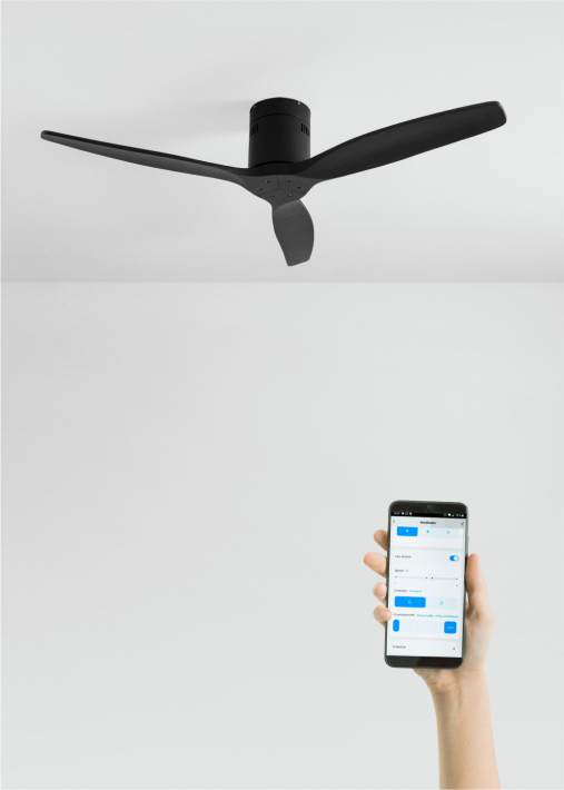 WIND CALM - Ventilador de techo 40W silencioso Ø132 cm 100% madera