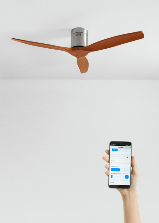 WIND CALM - Ventilador de techo 40W silencioso Ø132 cm 100% madera