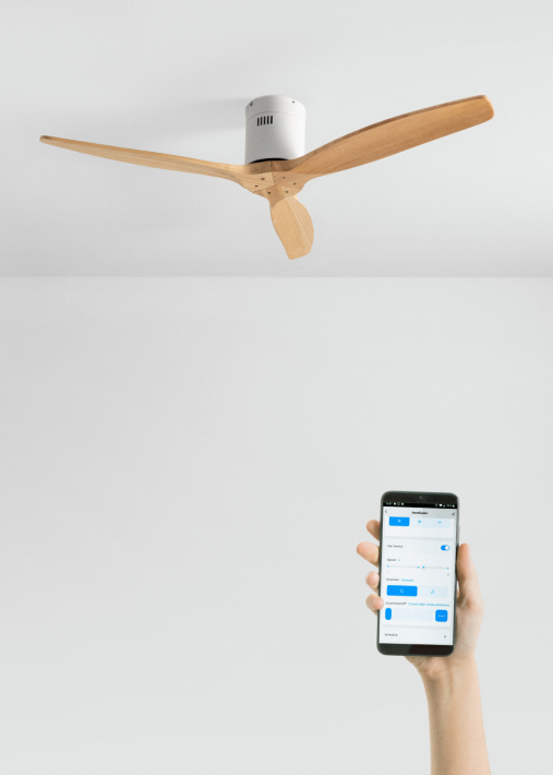 WIND CALM - Ventilador de techo 40W silencioso Ø132 cm 100% madera