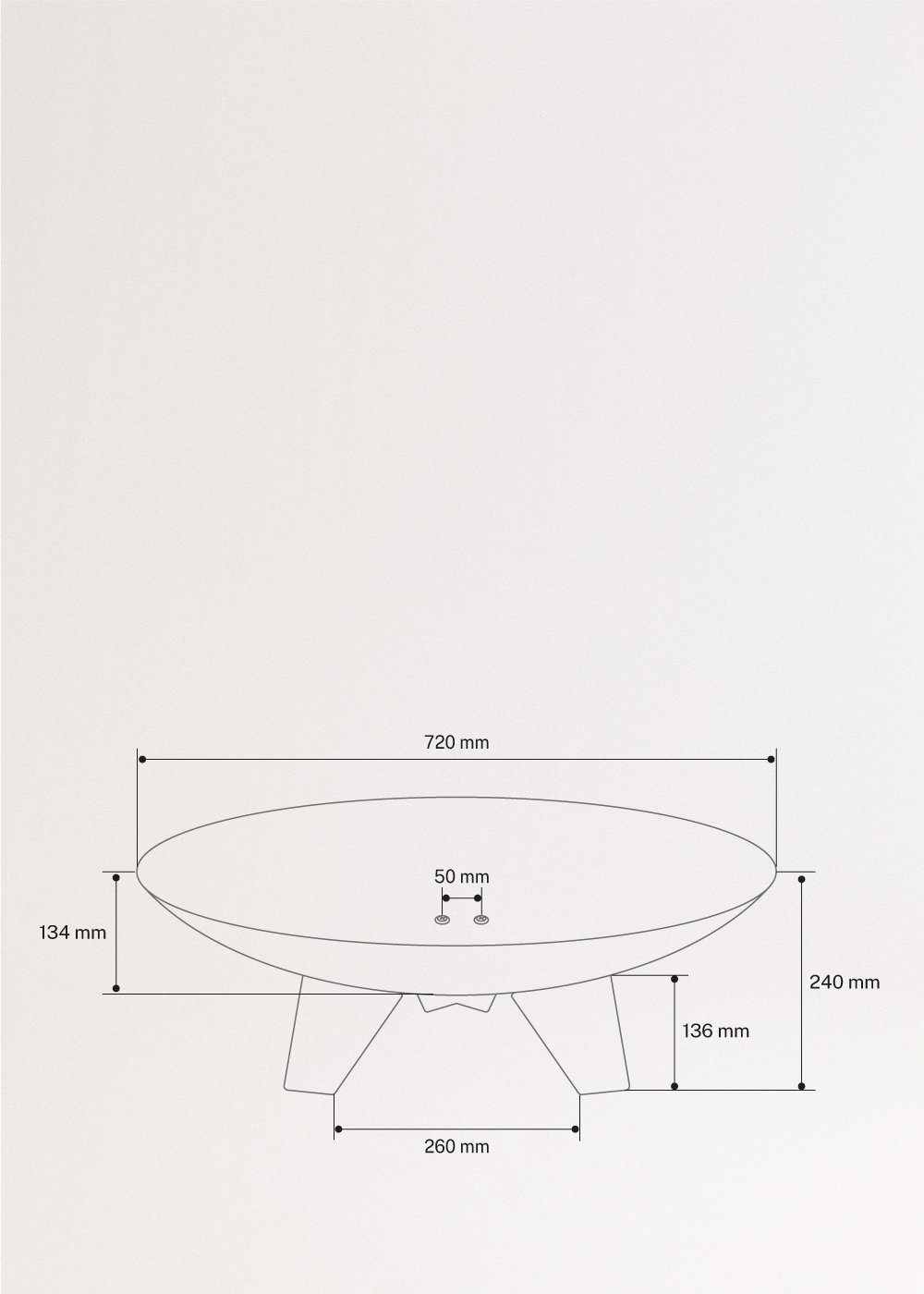 FIRE BOWL - Brasero exterior, medidas foto vertical