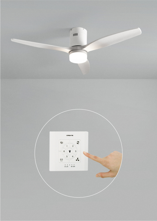 WIND CALM - Ventilador de techo 40W silencioso Ø132 cm 100% madera