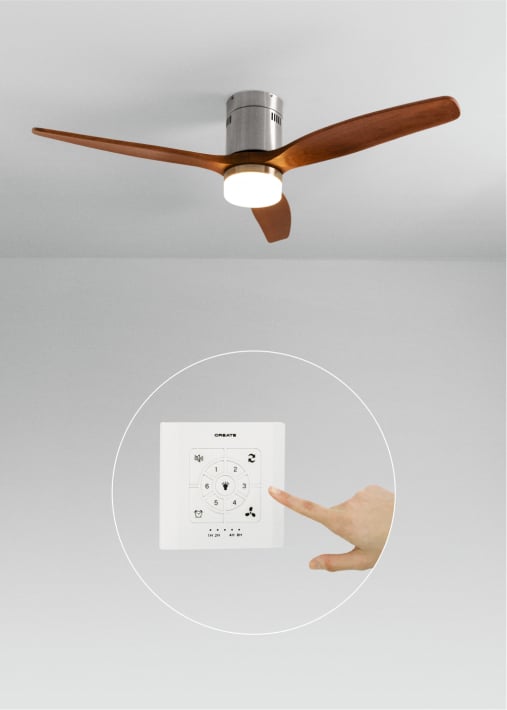 WIND CALM - Ventilador de techo 40W silencioso Ø132 cm 100% madera