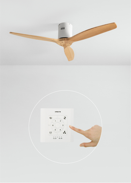 WIND CALM - Ventilador de techo 40W silencioso Ø132 cm 100% madera