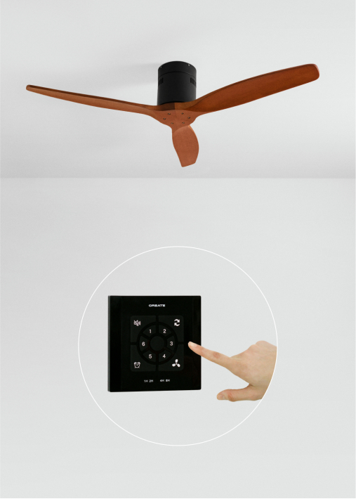 WIND CALM - Ventilador de techo 40W silencioso Ø132 cm 100% madera