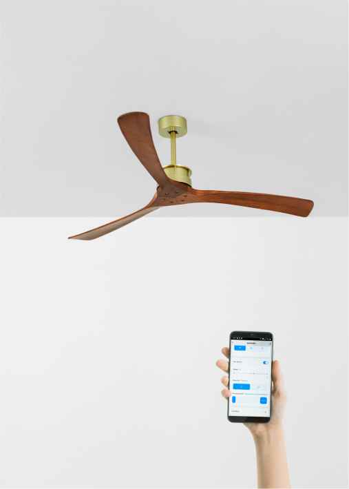 WIND LARGE - Ventilador de techo 40W silencioso XL Ø152 cm 100% madera