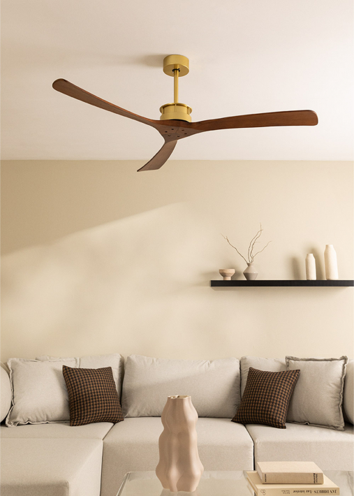 WIND LARGE - Ventilador de techo 40W silencioso XL Ø152 cm 100% madera