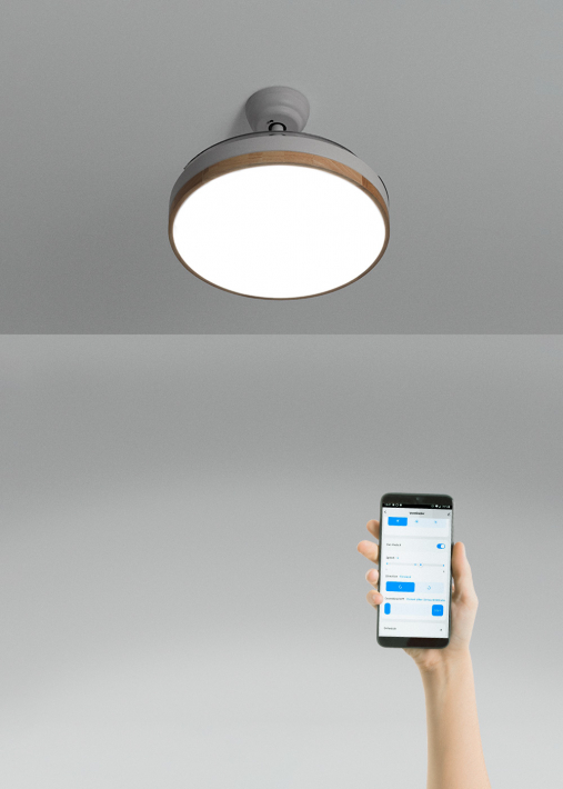 WIND CLEAR - Ventilador de techo 40W silencioso Ø108cm aspas retráctiles con luz LED de 36W