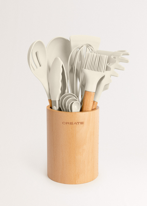 KITCHENWARE STUDIO - Utensilios de cocina de silicona y madera