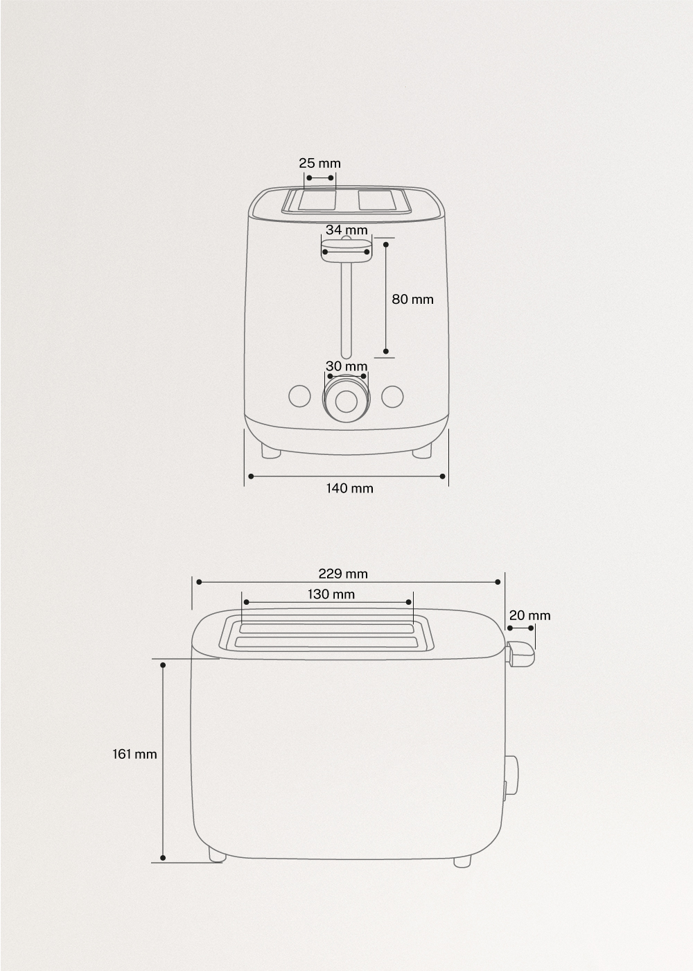 TOAST STUDIO - Tostadora de pan, medidas foto vertical