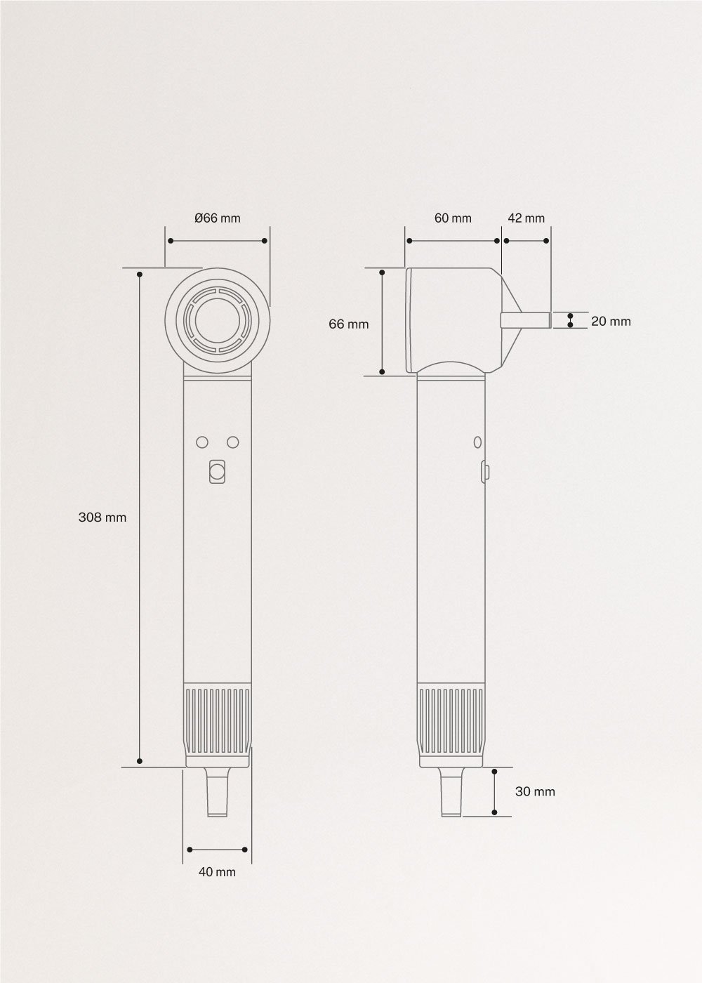 ION STYLER PRO - Cepillo de aire secador y moldeador iónico 5 en 1, medidas foto vertical