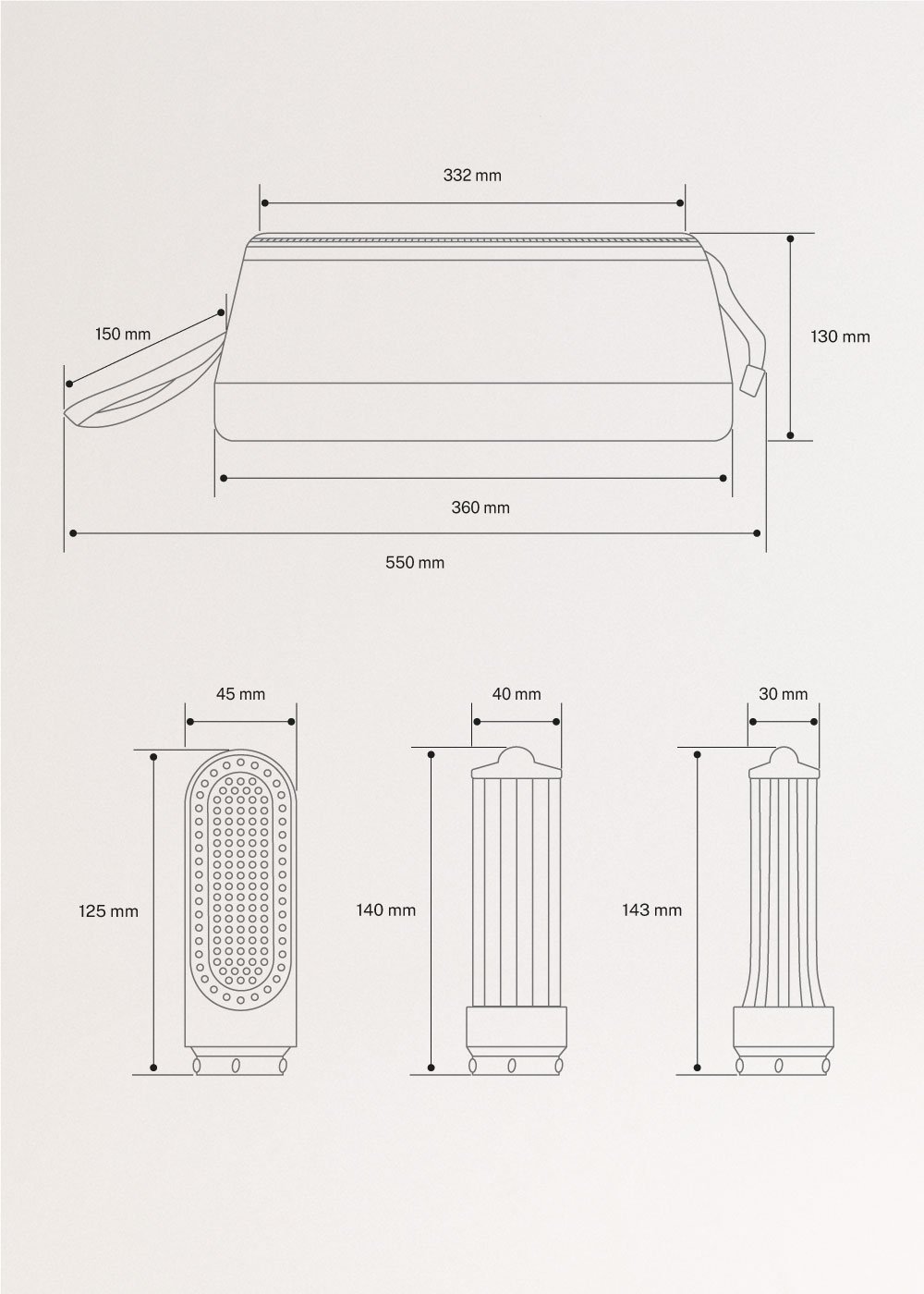 ION STYLER PRO - Cepillo de aire secador y moldeador iónico 5 en 1, medidas foto vertical