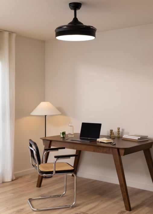 WIND CLEAR - Ventilador de techo 40W silencioso aspas retráctiles con luz LED varios tamaños