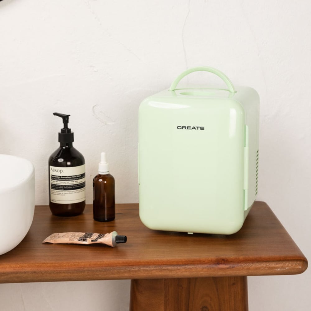 FRIDGE MINI BOX - Mini Frigorífico Para Cosméticos 4 L Frío Y Calor Verde Pastel