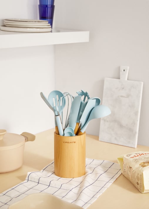KITCHENWARE STUDIO - Utensilios de cocina de silicona y madera