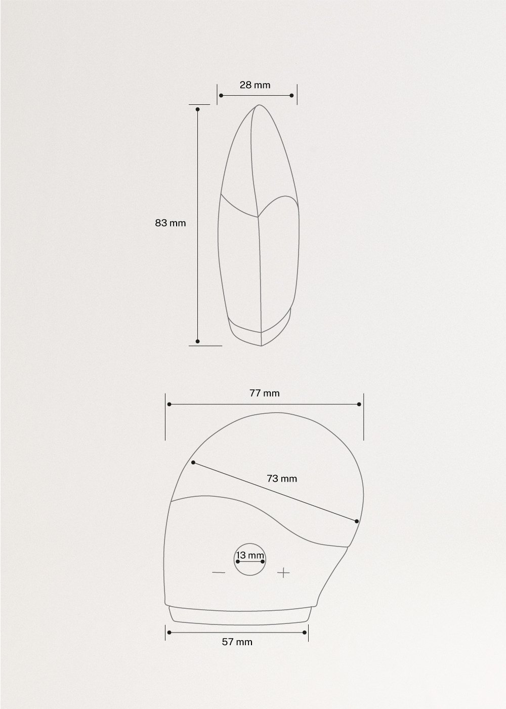 FACE WAVE - Cepillo facial de silicona y masajeador sónico, medidas foto vertical