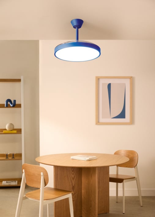 WIND CLEAR STUDIO - Ventilador de techo 40W silencioso aspas retráctiles con luz LED varios tamaños