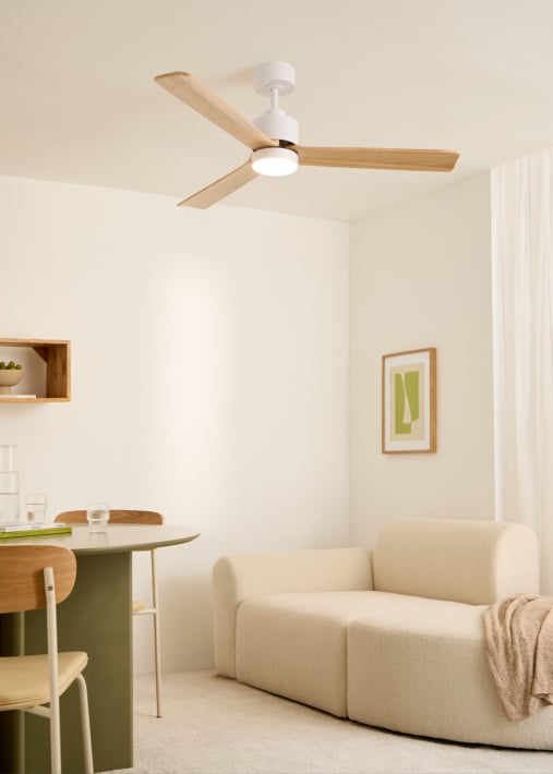 WIND MODERN - Ventilador de techo 40W silencioso con luz LED varios tamaños