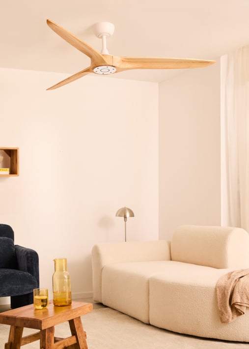 WIND CENTURY - Ventilador de techo 40W silencioso Ø152 cm 100% madera