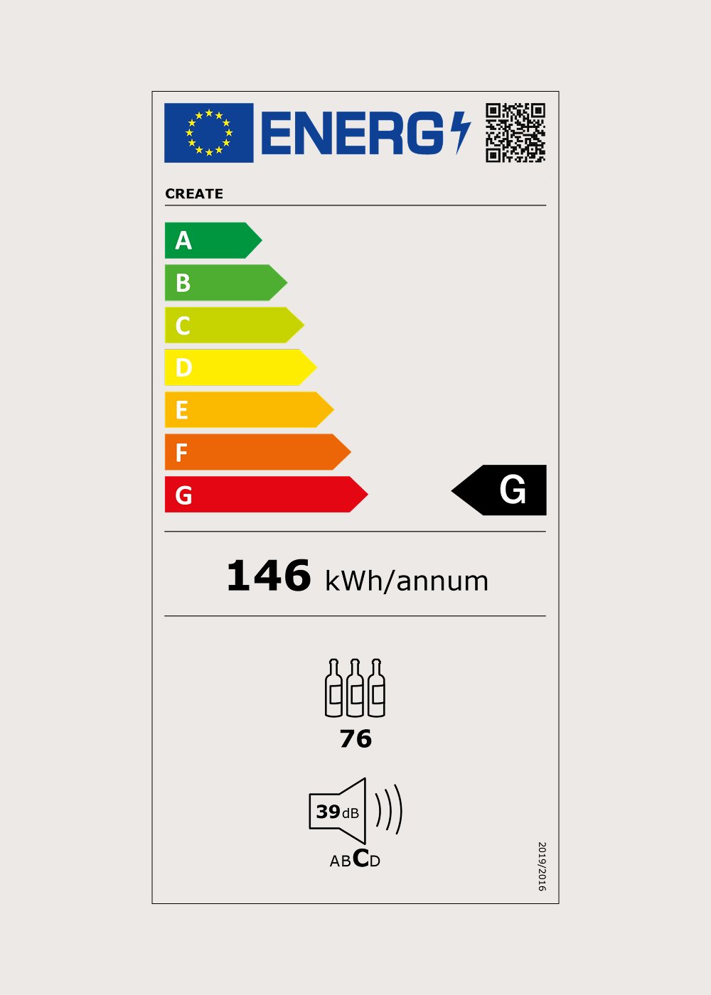WINECOOLER XXL - Vinoteca refrigerada 70 botellas, medidas foto vertical