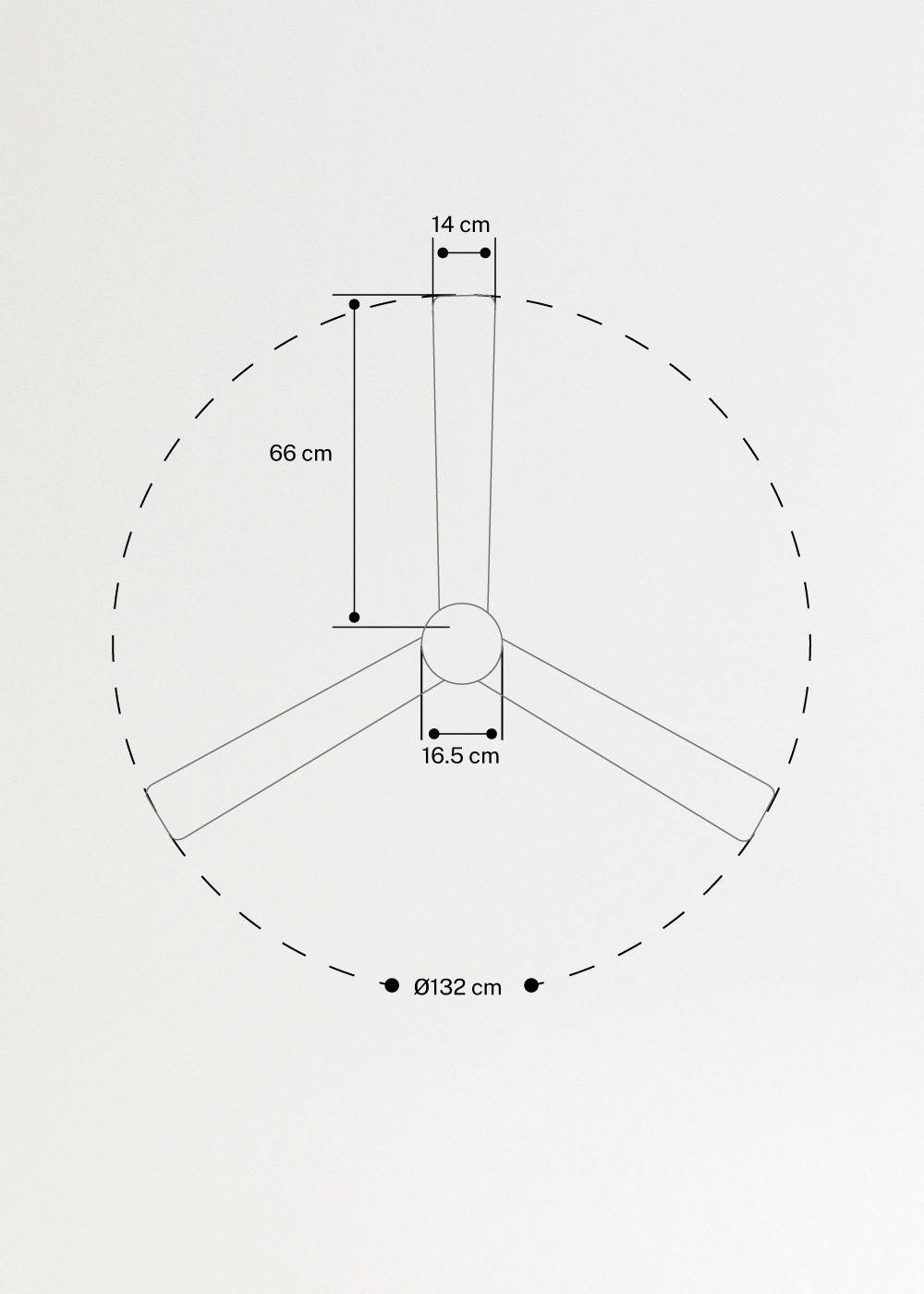 WIND MODERN - Ventilador de techo 40W silencioso con luz LED varios tamaños, medidas foto vertical