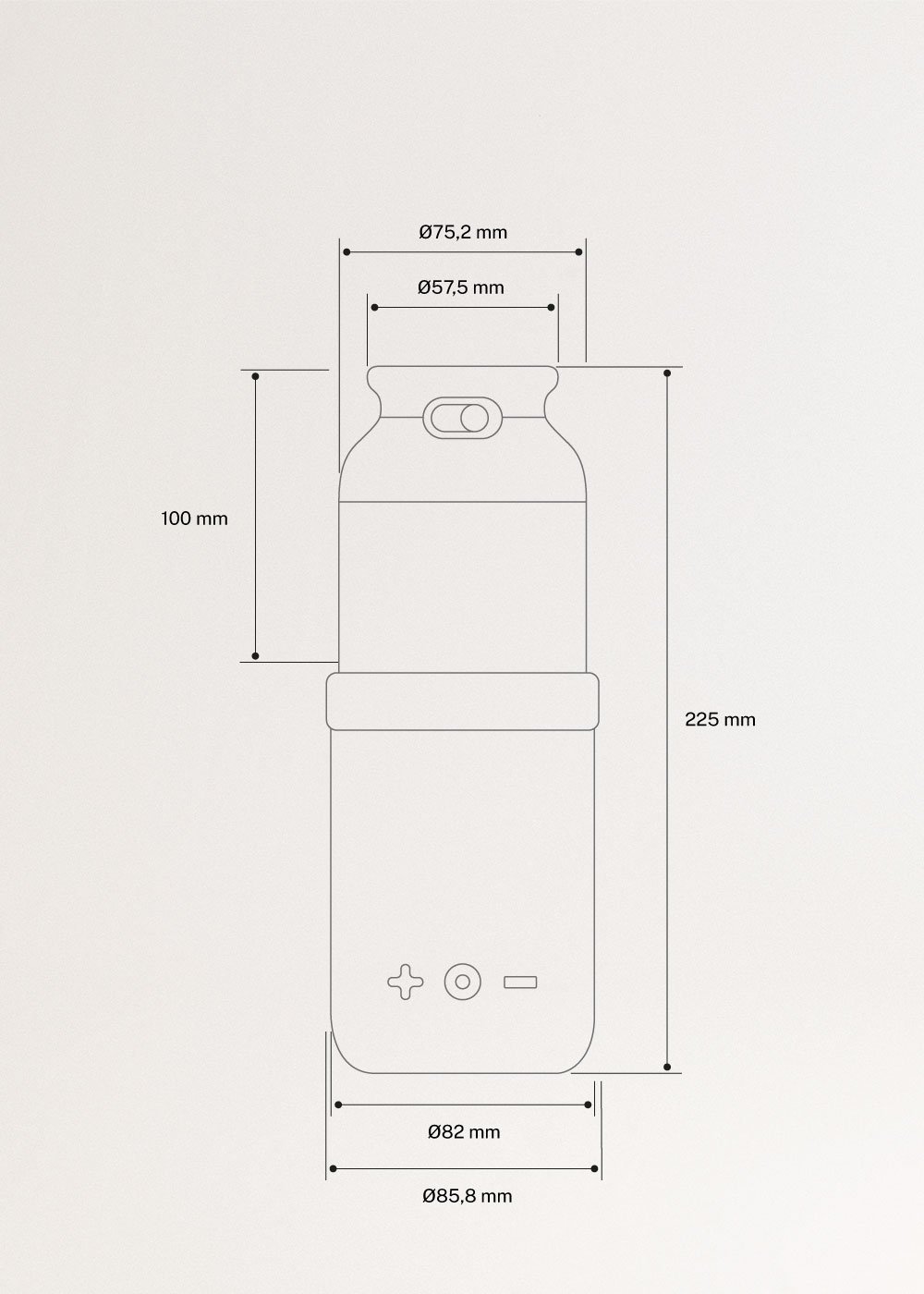 BABY PORTABLE MILK WARMER - Termo calentador de leche y agua para biberones con selector de temperatura, medidas foto vertical