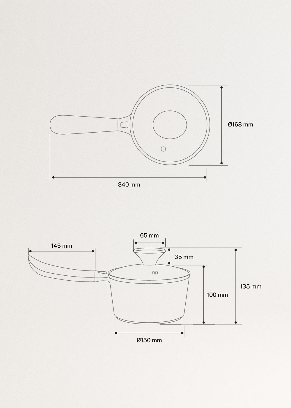 SAUCEPAN STUDIO - Cazo de aluminio fundido con revestimiento cerámico, medidas foto vertical
