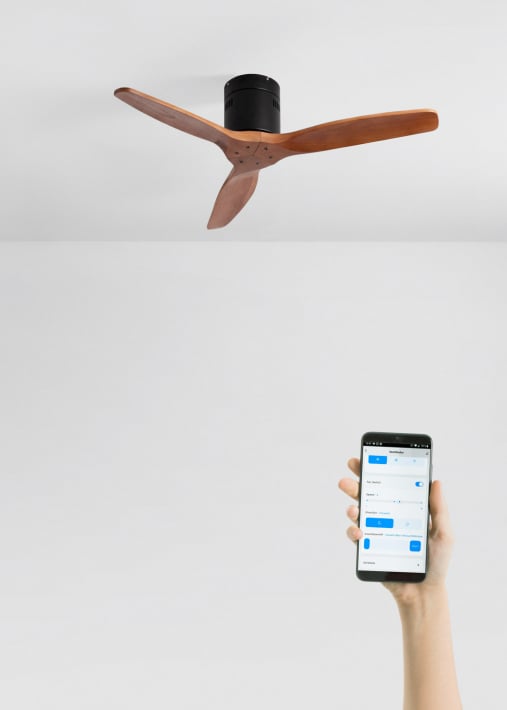 WIND CALM NATURAL WOOD - Ventilador de techo 40W silencioso 100% madera