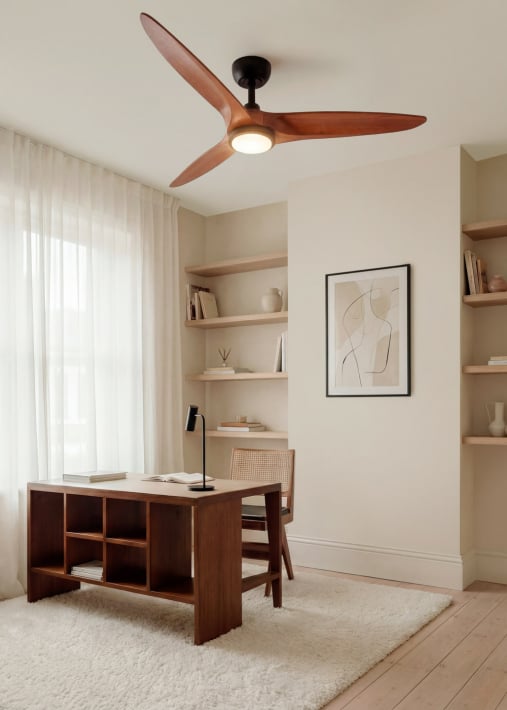 WIND CENTURY - Ventilador de techo 40W silencioso Ø152 cm 100% madera